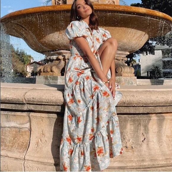 MISA Eveleigh Floral Button Front Maxi Dress XS - Picture 14 of 14